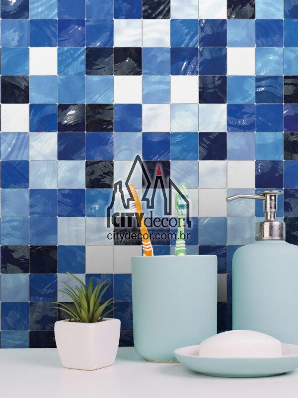 papel de parede pastilha azul marinho