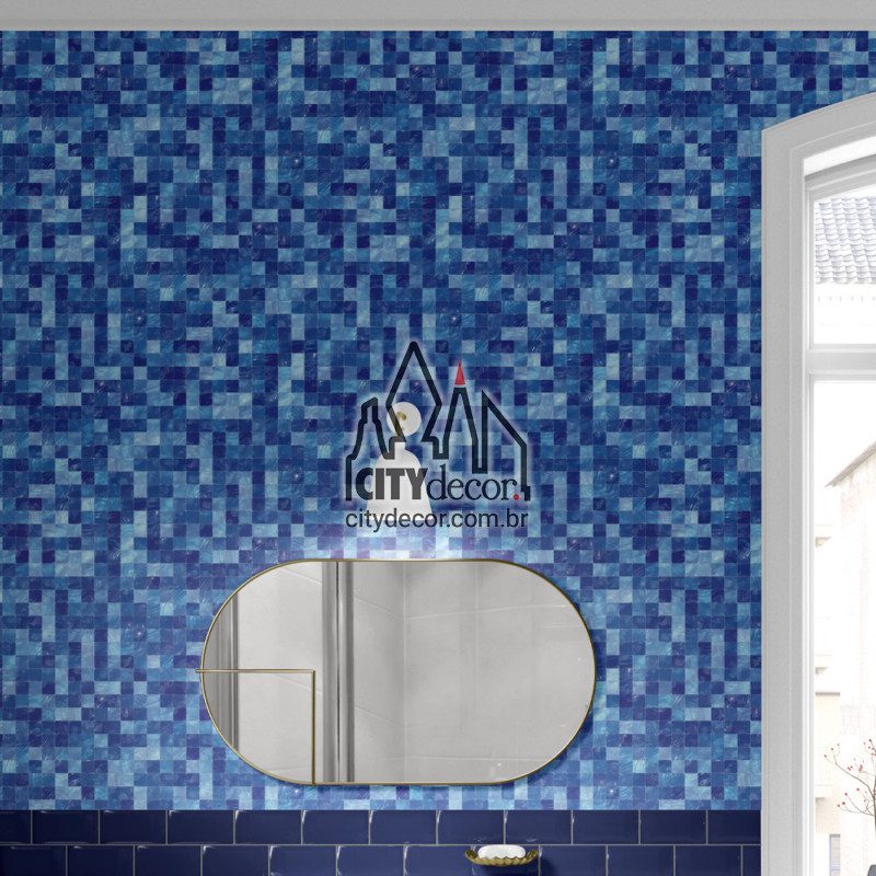 papel de parede pastilha azul para banheiro papel de parede pastilha azul para banheiro