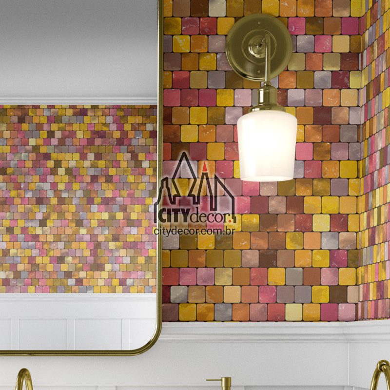 papel de parede pastilha colorida para banheiro papel de parede pastilha colorida para banheiro