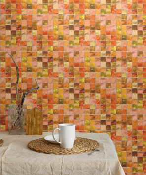 papel de parede pastilha cor de laranja