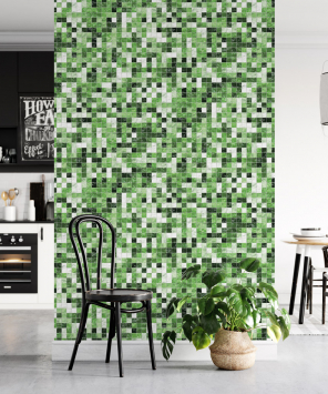 papel de parede pastilha verde arborizado