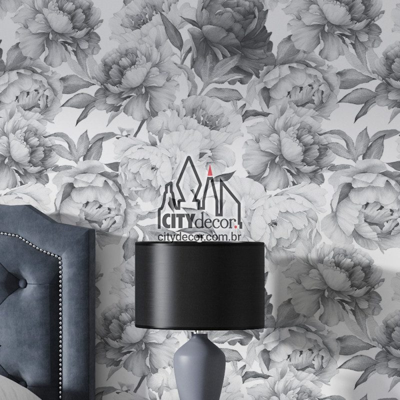 papel de parede peônias grafite papel de parede peônias grafite