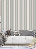 Papel de parede listrado clássico cinza e creme offwhite