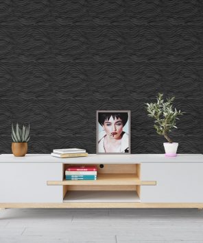 papel de parede preto 3D cera