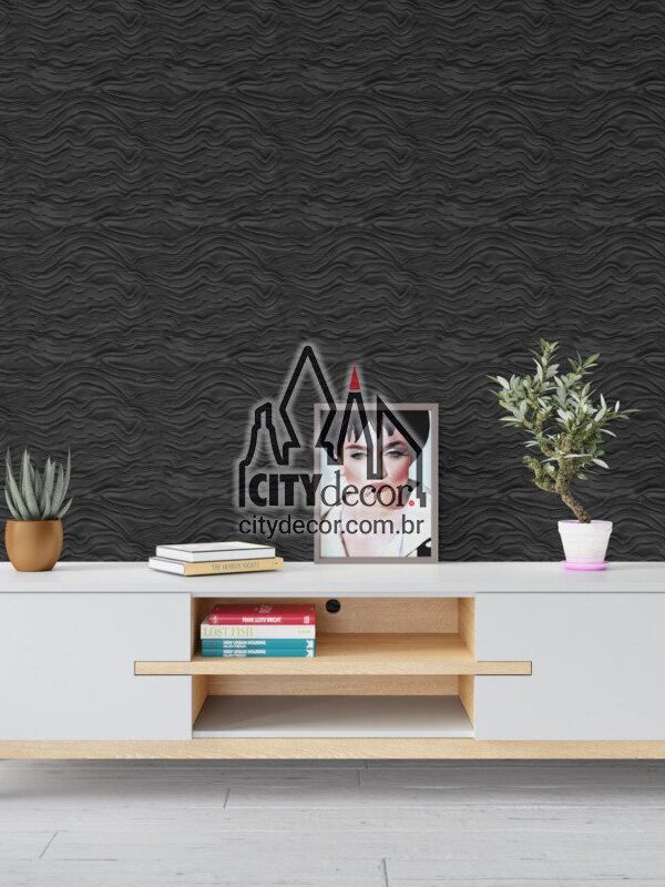 papel de parede preto 3D cera