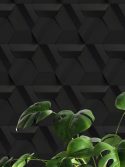 Papel de parede preto 3D para cozinha