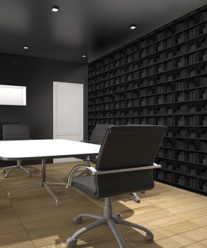 papel de parede preto 3D livros