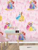 Papel de parede princesas disney rosa
