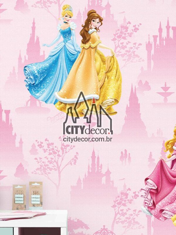 Papel de parede princesas rosa