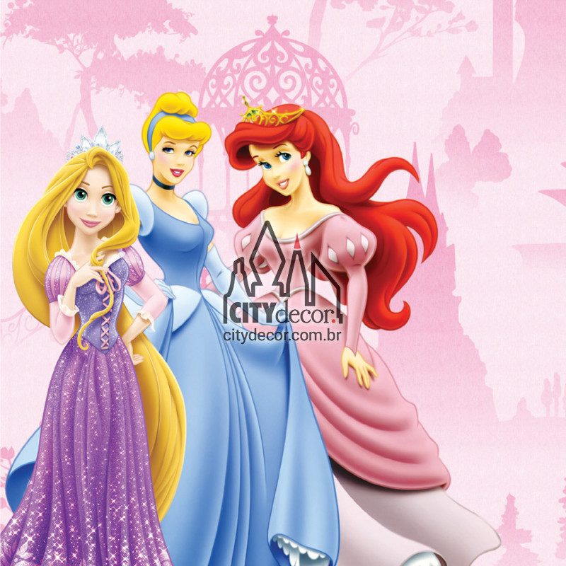 Papel de parede princesas disney e castelos rosa Papel de parede princesas disney e castelos rosa