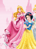 Papel de parede princesas fundo rosa