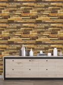 papel de parede ripas de madeira mix café