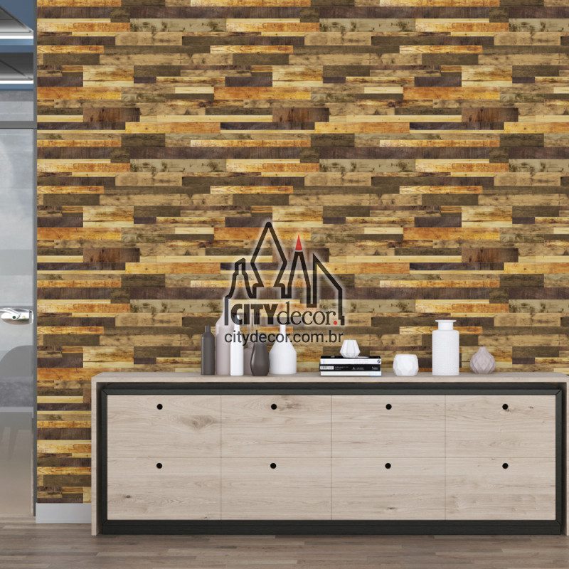 papel de parede madeira mix café papel de parede ripas de madeira mix café