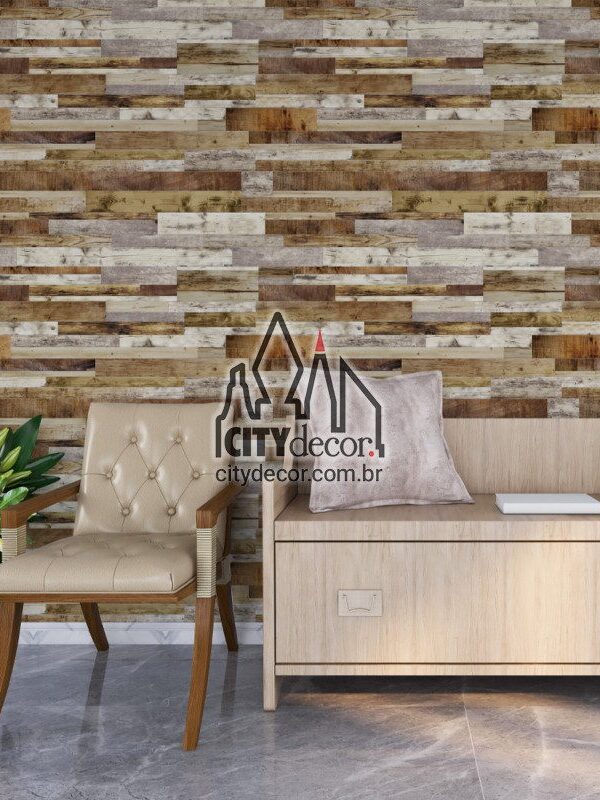 papel de parede ripas de madeira mix coco