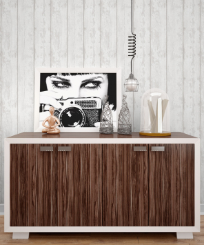 papel de parede ripas de madeira pátina branca