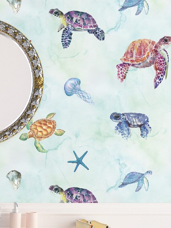 Papel de parede vida marinha tartarugas