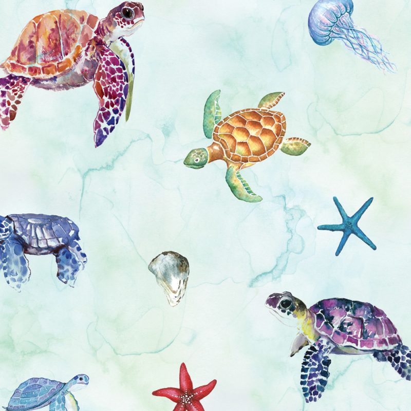 Capa Para Assento De Andador - Estampa Tartarugas Marinhas