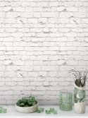 papel de parede tijolinho branco caiado