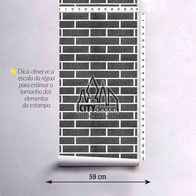 Adesivo papel de parede tijolinho cinza chumbo Papel de parede tijolinho escuro
