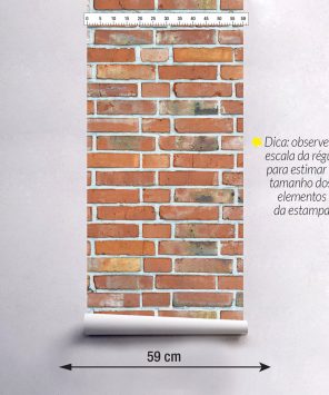 Papel de parede tijolinho de demolição aparente