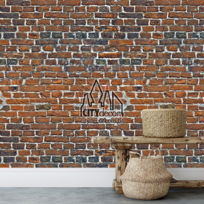 Adesivo papel de parede tijolinho industrial Papel de parede tijolinho industrial