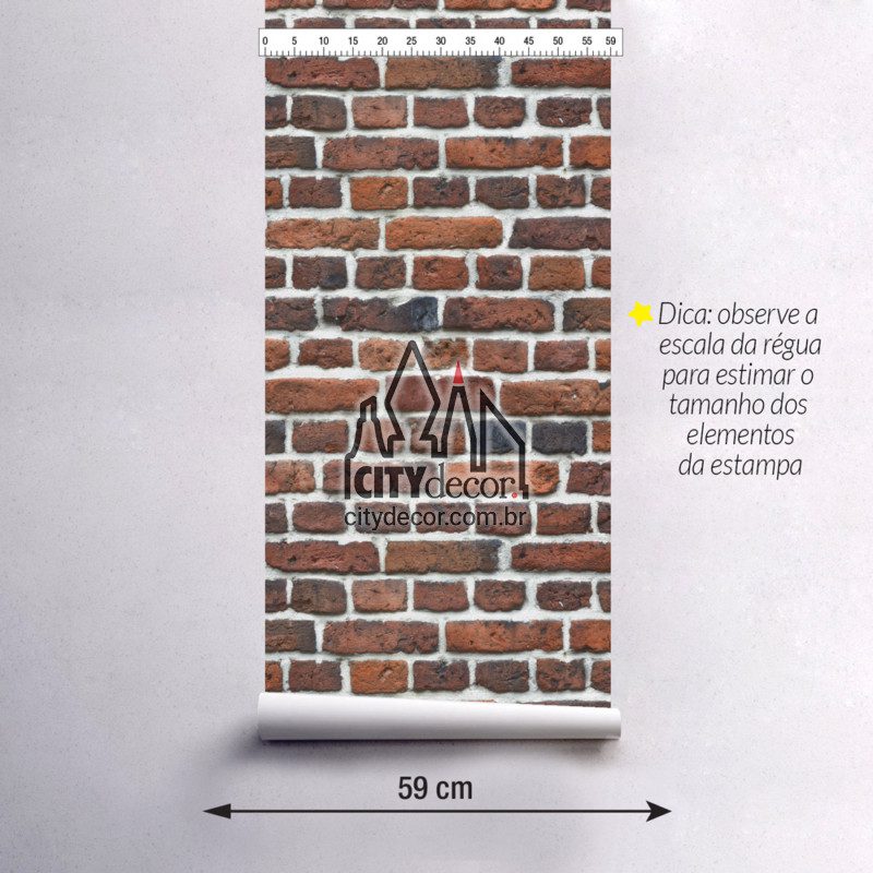 Adesivo papel de parede tijolinho maciço Papel de parede tijolo de barro queimado maciço colonial