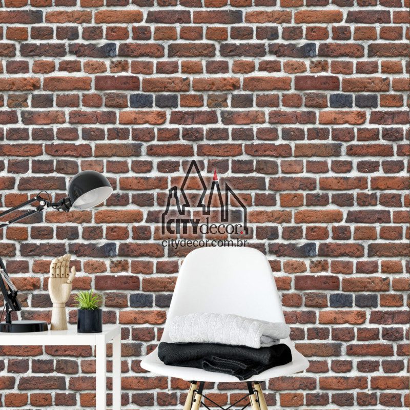 Adesivo papel de parede tijolinho maciço Papel de parede tijolinho maciço tijolo queimado