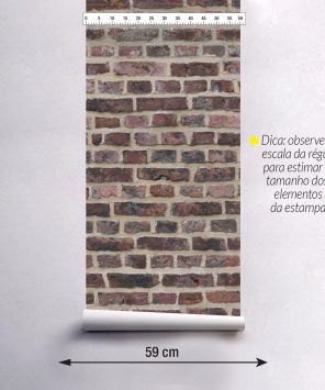 Papel de parede tijolinho aparente rústico envelhecido