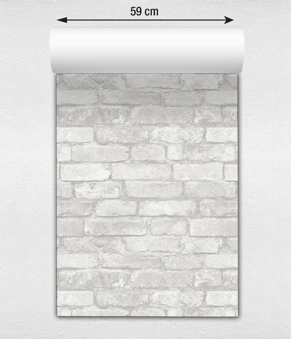 Papel de parede tijolo a vista branco