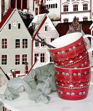 Papel de parede Amsterdam - vermelho