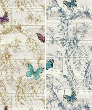 Papel de parede borboletas sobre madeira