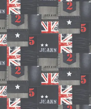 Adesivo papel de parede english jeans