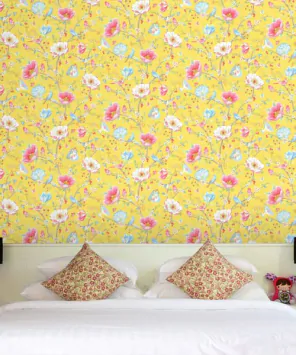 Adesivo papel de parede Floral Amarelo