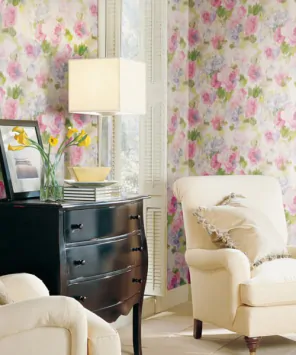 Adesivo papel de parede floral peônias