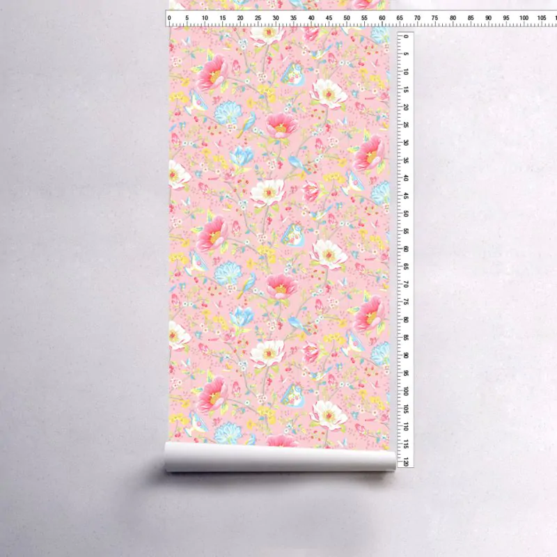 adesivo-papel-de-parede-floral-rosa-folha