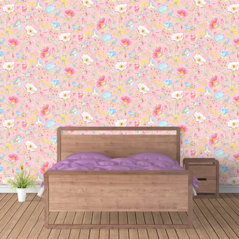 papel de parede floral cor de rosa papel de parede floral cor de rosa