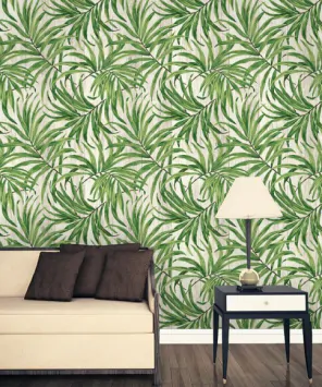 Papel de parede floral tropicália - natural
