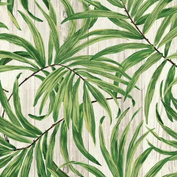 Papel de parede floral tropicália - natural