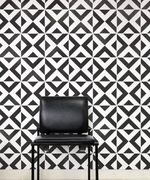 Adesivo papel de parede geométrico diamante negro