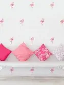 Kit estampa adesivo de parede flamingos