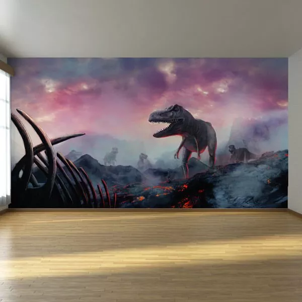 Painel adesivo Dinossauros e Vulcões Painel adesivo Dinossauros e Vulcões