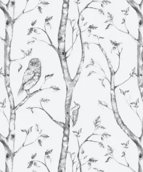 Adesivo papel de parede corujas na floresta